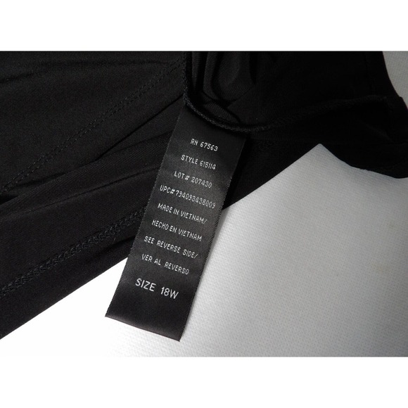 S.L. Fashions 18W Dress Shift Boho Layered Black Green Peasant Abstract Artsy - Picture 10 of 10